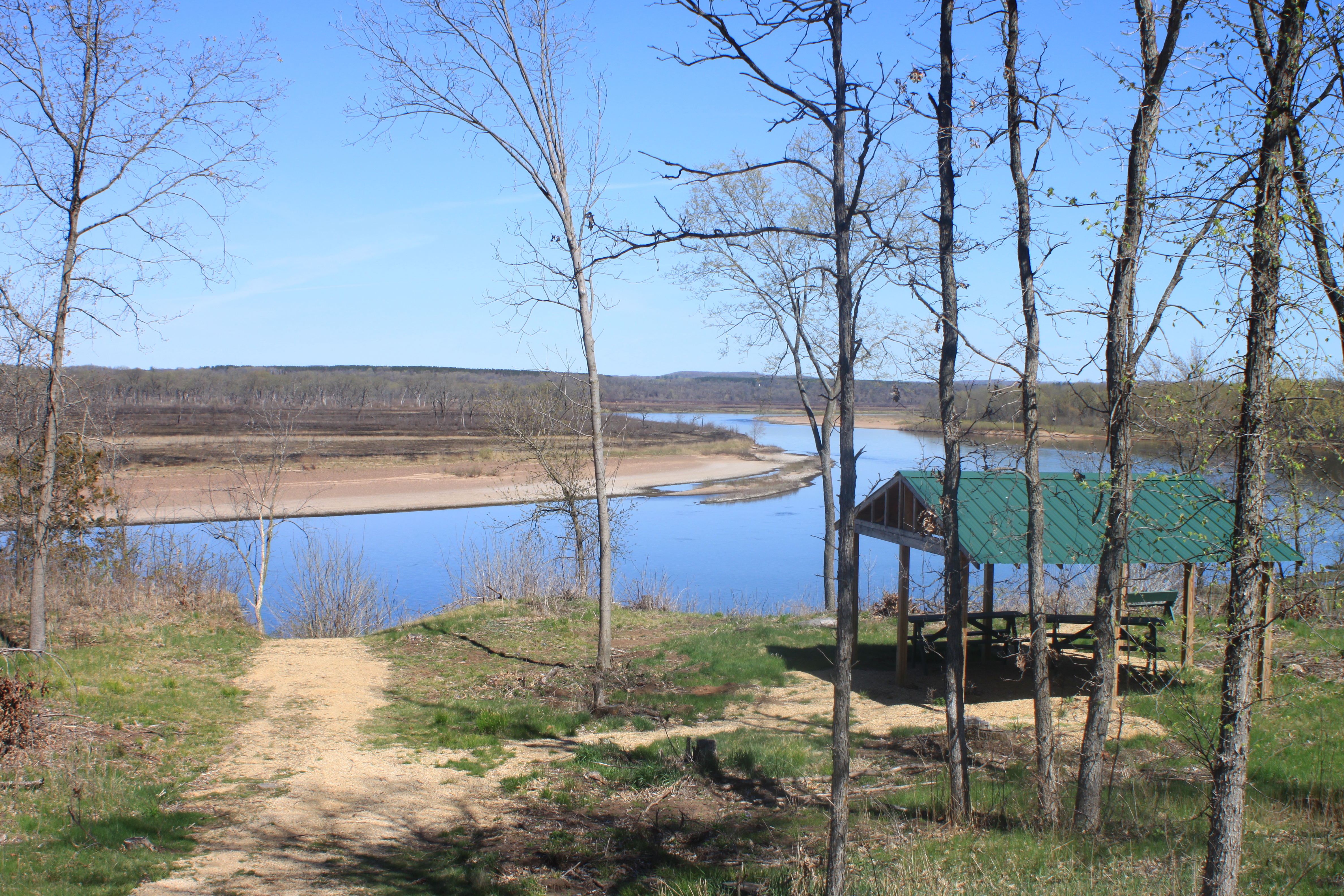 picnic shelter overlooking the Chippewa river