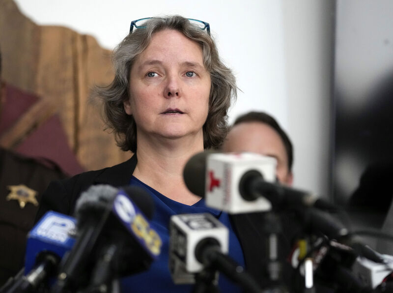 FILE - Madison Mayor Satya Rhodes-Conway speaks at a news conference, Dec. 17, 2024, in Madison, Wis. (AP Photo/Nam Y. Huh, file)