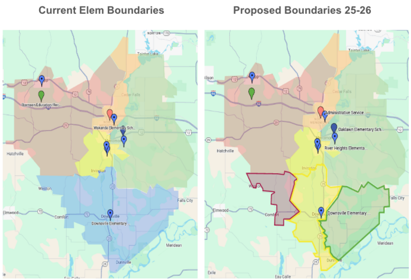 Proposed new attendance areas