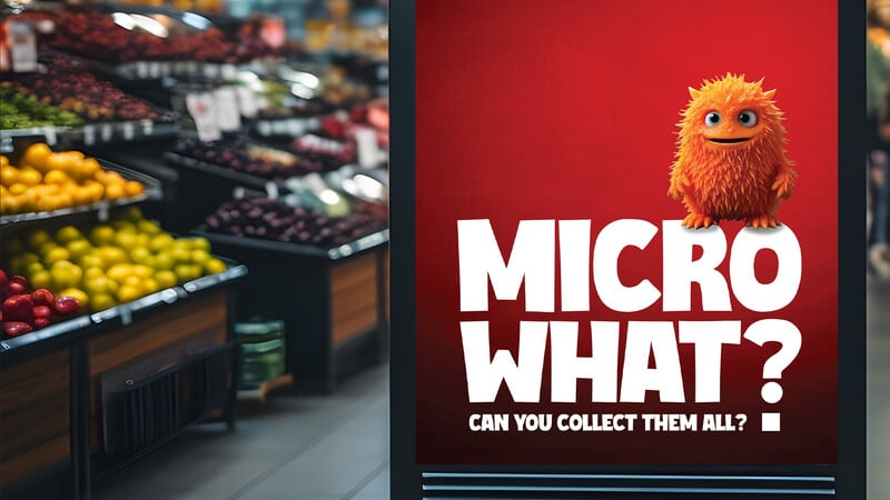 “MicroWhat?” grocery store interior ad. By Ashley Jandro.