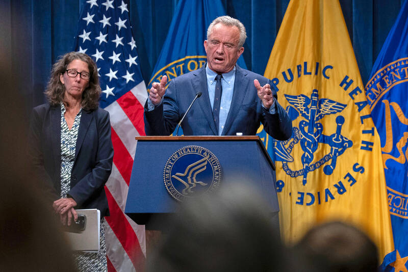 Health and Human Services Secretary Robert F. Kennedy Jr. speaks during a news conference on the Autism report by the CDC at the Hubert Humphrey Building Auditorium in Washington, Wednesday, April 16, 2025. (AP Photo/Jose Luis Magana)