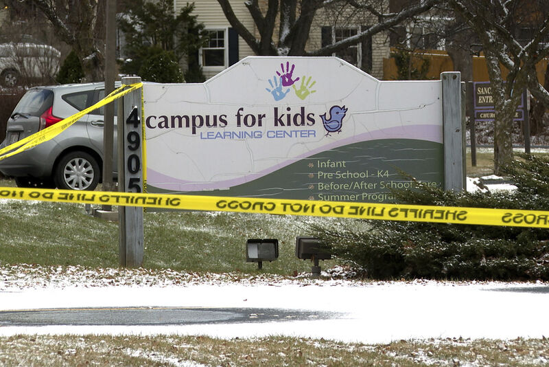 FILE - Police tape remained after a shooting Monday at Abundant Life Christian School on Wednesday, Dec. 18, 2024 in Madison, Wis. (AP photo/Mark Vancleave, File)