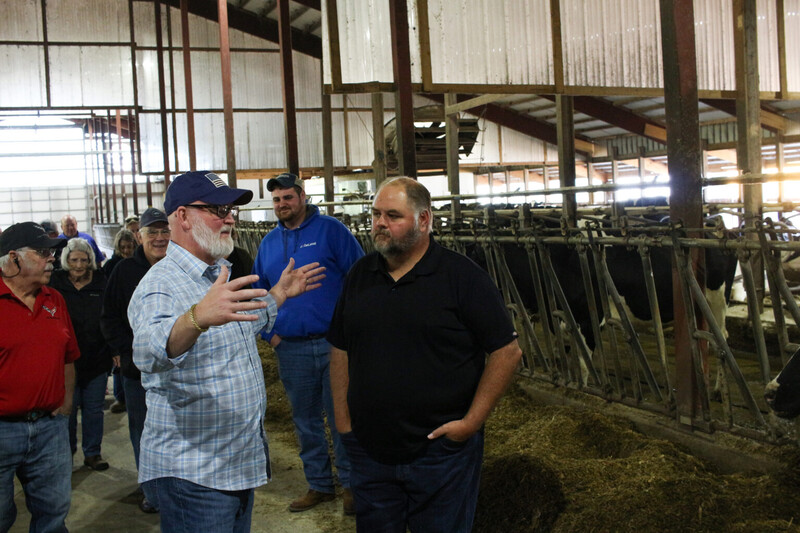 U.S. Rep. Derrick Van Orden tours Gilbertson’s Dairy in Dunn County. (Henry Redman | Wisconsin Examiner)