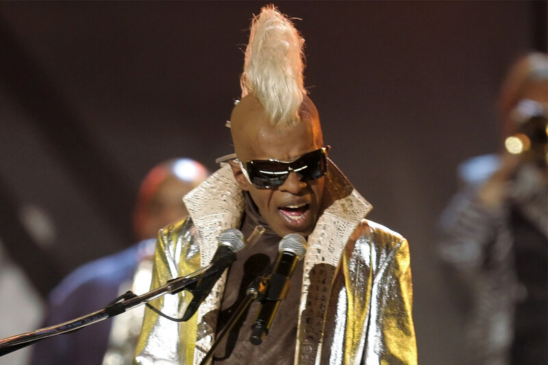 FILE - Sly Stone from the group Sly and the Family Stone performs at the 48th Annual Grammy Awards on Feb. 8, 2006, in Los Angeles. (AP Photo/Mark J. Terrill, File)