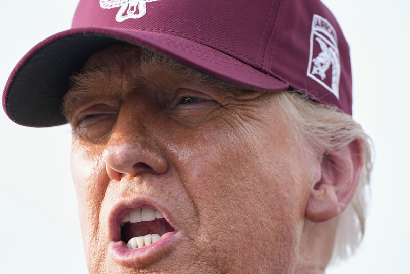 President Donald Trump speaks to reporters after arriving on Air Force One, Tuesday, June 10, 2025, at Joint Base Andrews, Md. (AP Photo/Alex Brandon)