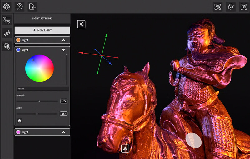 The Kintsugi 3D Viewer software, a part of the project that students Tyler Betanski, Jacob Buelow, Isabel Smith, Victor Mondragon, Kyle Boatwright and Melissa Kosharek worked on. Submitted image.