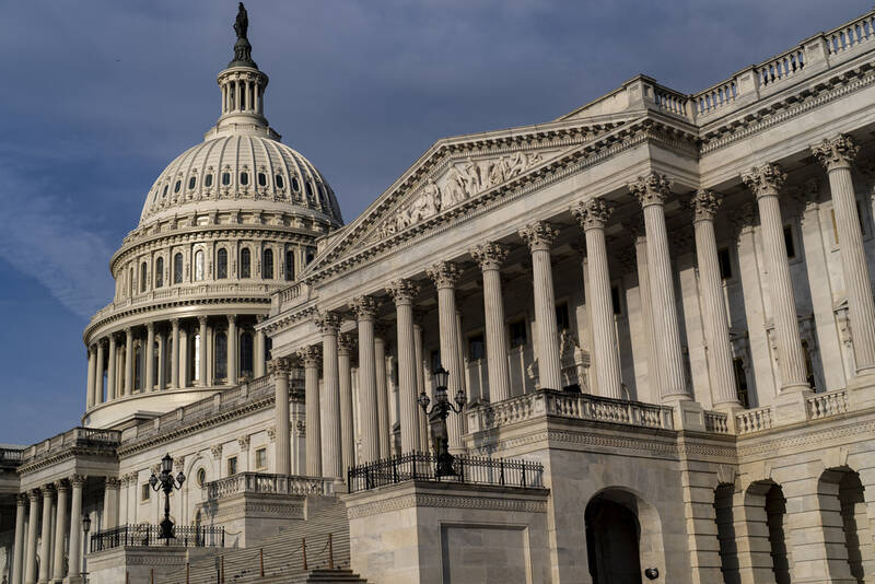 The Senate side of the Capitol is seen in Washington, early Monday, June 30, 2025, as Republicans plan to begin a final push to advance President Donald Trump's big tax breaks and spending cuts package. (AP Photo/J. Scott Applewhite)