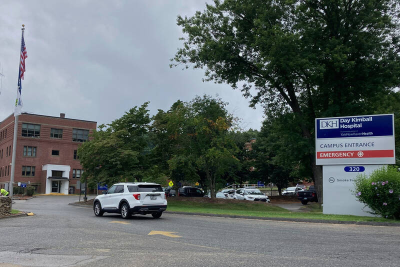 FILE - A car enters the drive at Day Kimball Hospital, July 18, 2022 in Putnam, Conn. (AP Photo/Susan Haigh, File)