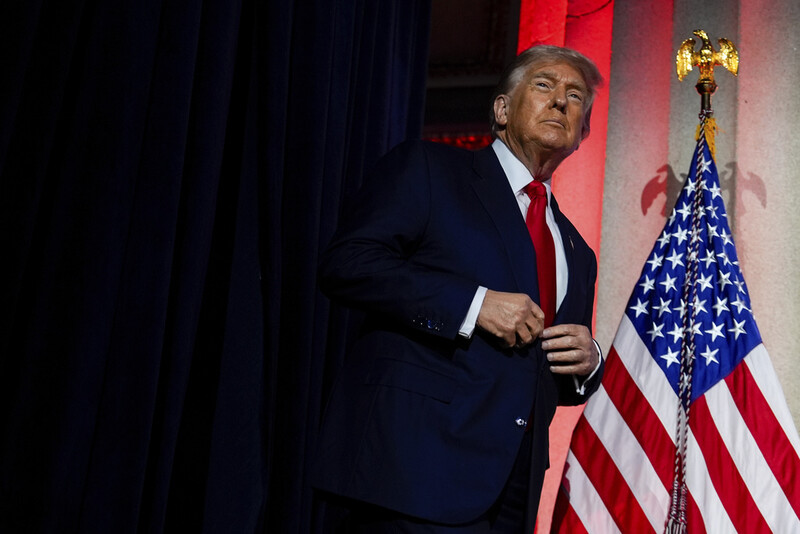 President Donald Trump arrives to speak at an AI summit at the Andrew W. Mellon Auditorium, Wednesday, July 23, 2025, in Washington. (AP Photo/Julia Demaree Nikhinson)