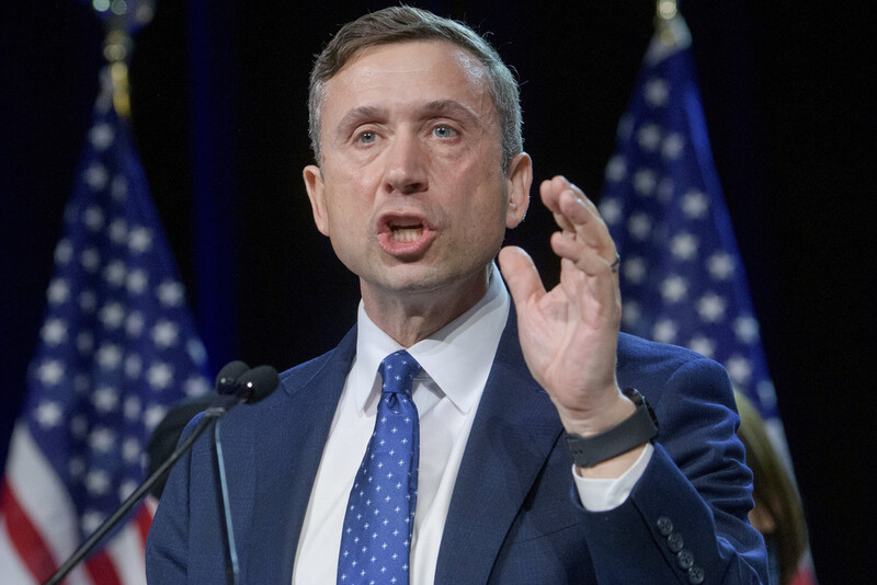 FILE - Democratic National Committee chairman Ken Martin speaks after winning the vote at the Democratic National Committee winter meeting at the Gaylord National Resort and Convention Center in National Harbor, Md., Feb. 1, 2025. (AP Photo/Rod Lamkey, Jr., File)