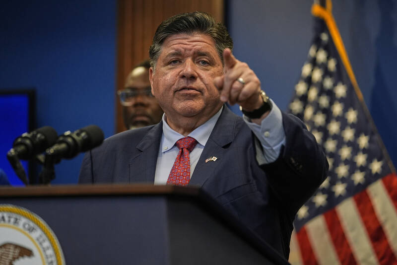 Illinois Gov. JB Pritzker speaks during a press conference Tuesday, Sept. 2, 2025, in Chicago. (AP Photo/Kiichiro Sato)