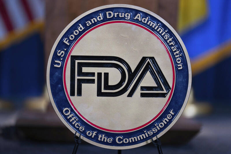 FILE - The Food and Drug Administration seal is seen at the Hubert Humphrey Building Auditorium in Washington, April 22, 2025. (AP Photo/Jose Luis Magana, File)
