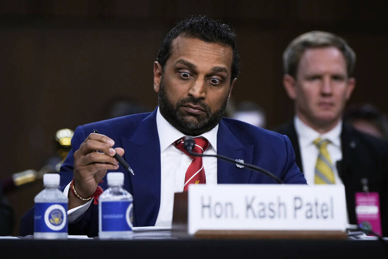FBI Director Kash Patel appears before the Senate Judiciary Committee for his first oversight hearing, Tuesday, Sept. 16, 2025, at the Capitol in Washington. (AP Photo/Julia Demaree Nikhinson)