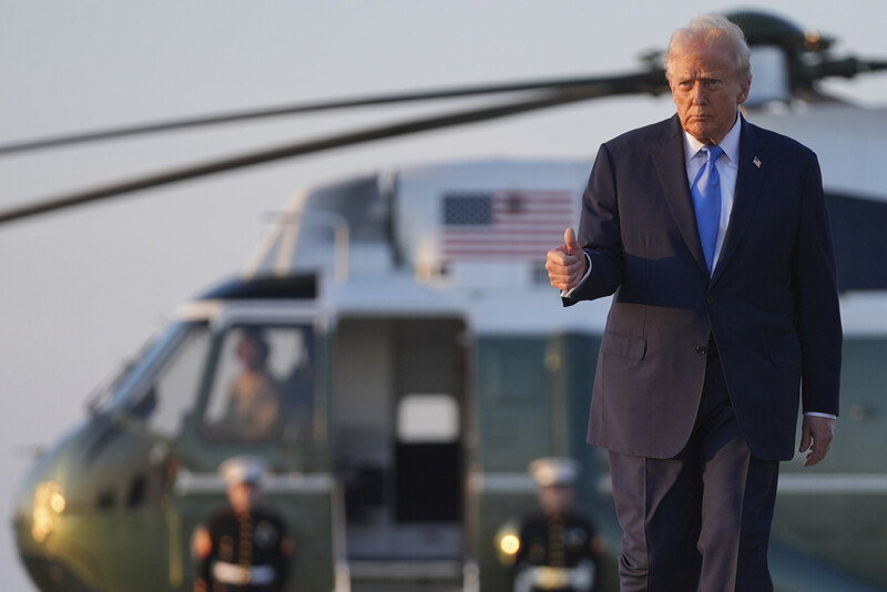 President Donald Trump walks from Marine One to board Air Force One at Joint Base Andrews, Monday, Sept. 22, 2025, at Joint Base Andrews, Md. (AP Photo/Evan Vucci)