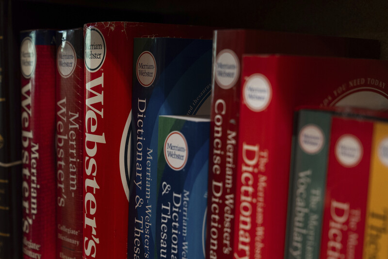 Dictionaries are displayed for sale at Powell's Books on Thursday, Sept. 18, 2025, in Portland, Ore. (AP Photo/Jenny Kane)