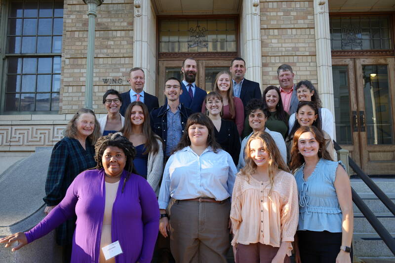 The Wisconsin group attending the 2025 National Farmers Union Fly-In to Washington, D.C. Sept. 8-10 included, left to right, (front row) LaToya Bates, Milwaukee; Camryn Billen, Eau Claire; Elizabeth Yost, Chippewa Falls; Julia Keegan, Augusta; (second row) Linda Ceylor, Catawba; Sadie Elwood, Chippewa Falls; Erin Thompson, Madison; Jess D’Souza, Mt. Horeb; Michelle Ramirez-White, Madison; (third row) Layne Cozzolino, Amherst Junction; Austin Pethan, Chilton; Kate Rosen, Glenwood City; Noreen Mucha, Waukesha
