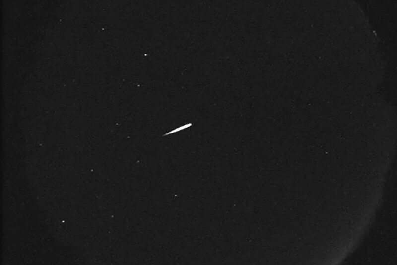 FILE - This photo provided by NASA shows a meteor from the Orionid shower on Oct. 13, 2015. (Jet Propulsion Laboratory/NASA via AP, File)