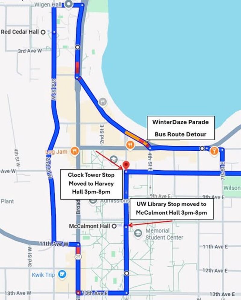 Winter Daze Bus Routes