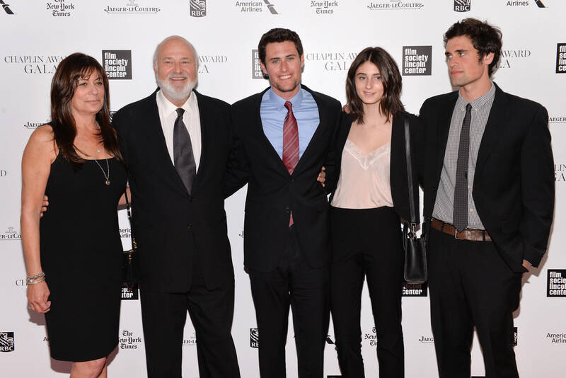 Honoree Rob Reiner, second left, poses with his wife Michele, left, and children Jake, center, Romy, and Nick at the 41st annual Chaplin Award Gala at Avery Fisher Hall, April 28, 2014, in New York. (Photo by Evan Agostini/Invision/AP, File)