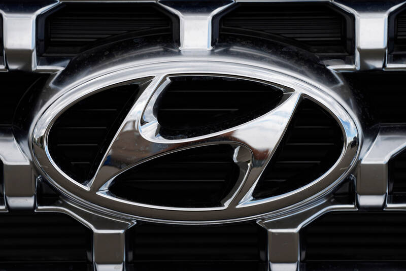FILE - The Hyundai company logo is displayed, Sept. 12, 2021, in Littleton, Colo. (AP Photo/David Zalubowski, File)
