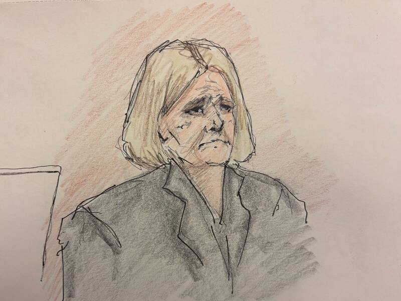 This courtroom sketch depicts Judge Hannah Dugan during the closing arguments at her trial in court, Thursday, Dec. 18, 2025 in Milwaukee, Wis. (Adela Tesnow via AP, Pool)