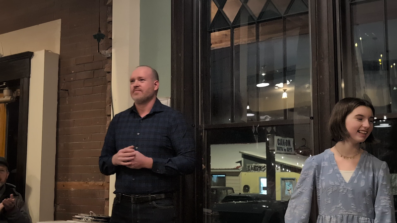 Matthew Crowe at Announcement at Brewery Nonic, Dec. 4, 2025