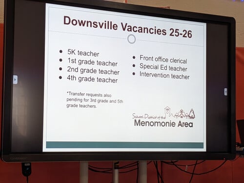Vacancies at Downsville School