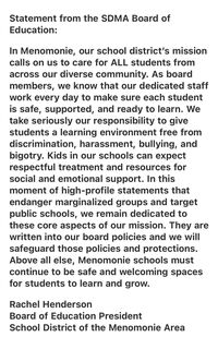 school board statement in an image