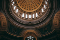 The inside of the dome of the Wisconsin Capitol Building in Madison. Photo by Quang Vuong.