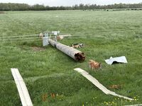 Some of the damage included a snapped flag pole, several downed and snapped power lines, numerous downed trees, twisted docks, and a lifted pontoon.