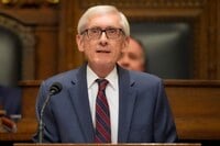 FILE - Wisconsin Gov. Tony Evers gives the annual State of the State address Wednesday, Jan. 22, 2025, at the state Capitol in Madison, Wis. (AP Photo/Morry Gash, File)
