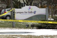 FILE - Police tape remained after a shooting Monday at Abundant Life Christian School on Wednesday, Dec. 18, 2024 in Madison, Wis. (AP photo/Mark Vancleave, File)