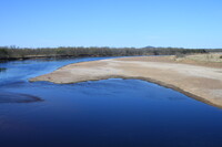 blue river bend with a sand bar