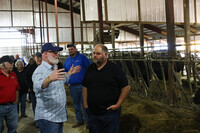 U.S. Rep. Derrick Van Orden tours Gilbertson’s Dairy in Dunn County. (Henry Redman | Wisconsin Examiner)