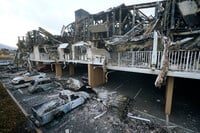 FILE - Damage from wildfires is seen in Lahaina, Hawaii, on Aug. 11, 2023 . (AP Photo/Rick Bowmer, File)