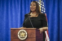 FILE - New York Attorney General Letitia James speaks Feb. 16, 2024, in New York. (AP Photo/Bebeto Matthews, File)