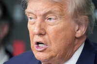 President Donald Trump speaks with reporters in the James Brady Press Briefing Room at the White House, Monday, Aug. 11, 2025, in Washington. (AP Photo/Mark Schiefelbein)