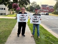Stop The Data Center protest before meeting