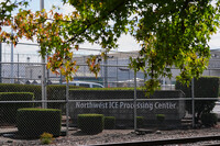 The entrance to the Northwest U.S. Immigration and Customs Enforcement Processing Center is seen, Aug. 13, 2025, in Tacoma, Wash. (AP Photo/Lindsey Wasson)