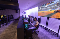 Rocket League Academy team members play against UW-Eau Claire.