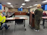 Lisa Mueller giving testimony in Pierce County