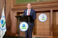 Environmental Protection Agency director Lee Zeldin speaks at a news conference Monday, Nov. 17, 2025, in Washington. (AP Photo/Matthew Daly)