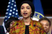 FILE - Rep. Ilhan Omar, D-Minn., speaks during a news conference, May 24, 2023, on Capitol Hill in Washington. (AP Photo/Jacquelyn Martin, File)