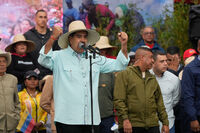 President Nicolas Maduro speaks during a rally marking the anniversary of the Battle of Santa Isabel, which took place during Venezuela's 19th-century Federal War, in Caracas, Venezuela, Wednesday, Dec. 10, 2025. (AP Photo/Ariana Cubillos)