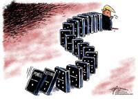 One by one they fall by Guy Parsons, PoliticalCartoons.com