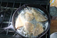 A shore lunch fish fry is a great reward for a hard day of fishing.