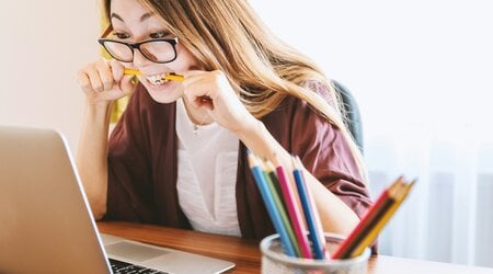 woman taking quiz