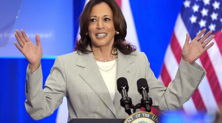 FILE - Vice President Kamala Harris speaks at an event May 1, 2024, in Jacksonville, Fla. She’s already broken barriers, and now Harris could soon become the first Black woman to head a major party's presidential ticket after President Joe Biden’s ended his reelection bid. The 59-year-old Harris was endorsed by Biden on Sunday, July 21, after he stepped aside amid widespread concerns about the viability of his candidacy. (AP Photo/John Raoux, File)