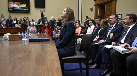 U.S. Secret Service Director Kimberly Cheatle prepares to testify about the attempted assassination of former President Donald Trump at a campaign event in Pennsylvania before the House Oversight and Accountability Committee, at the Capitol, Monday, July 22, 2024 in Washington. (AP Photo/John McDonnell)