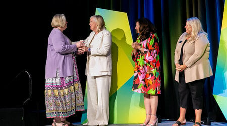 Sandi Scott with her Parthenon Award and members of ACUHO-I.